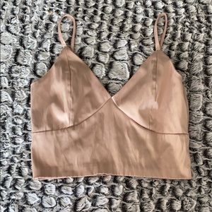 Rose Gold Satin Crop Top